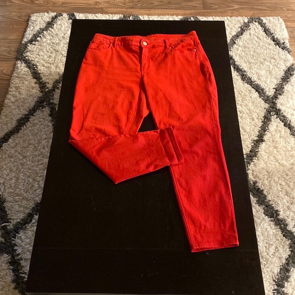 White House Black Market Red Skinny Ankle Jean - Size 14